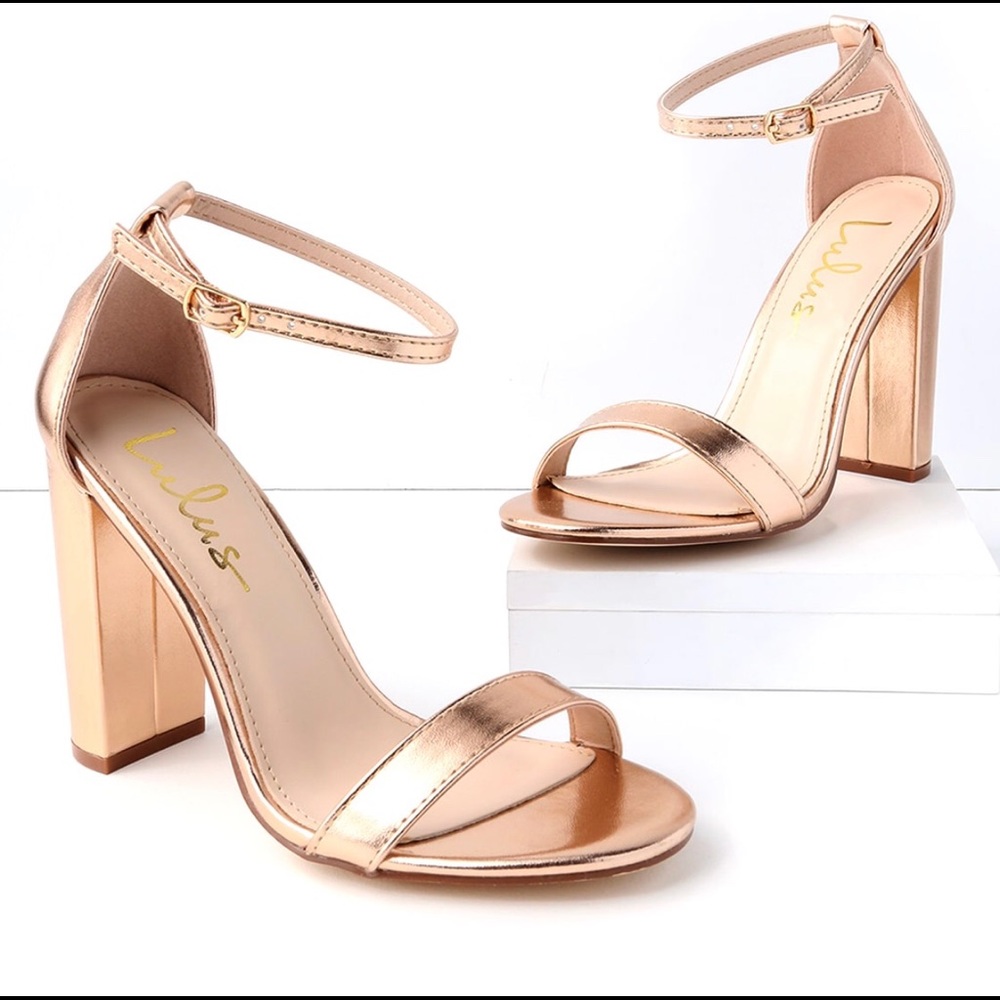 NEVER WORN Rose Gold Lulus Heels!